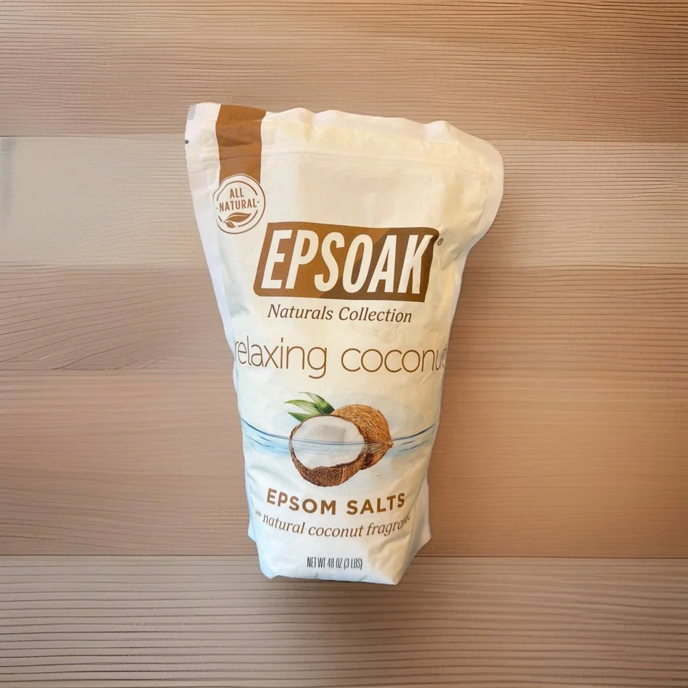 Epsom‎ Salt 2 lb. Magnesium Sulfate USP. Resealable Epsom Salt Bag Coconut